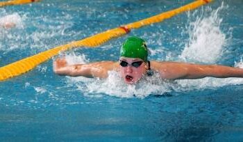 Olimpinė ir Pasaulio čempionė Rūta Meilutytė plaukia Bangenio baseine. Autoriaus nuotr.