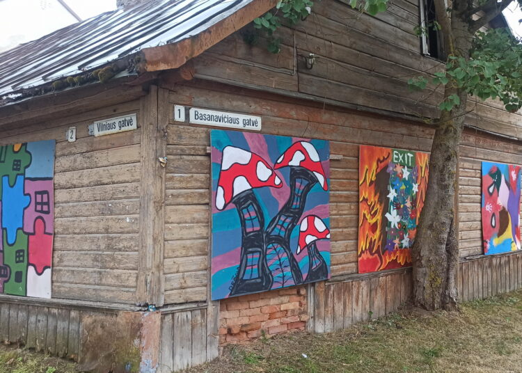 Tarptautinės edukacinės stovyklos – festivalio „Troškimai“ sumanytoja ir režisierė Jolanta Pupkienė patikino, kad tapybos darbų, puošiančių apleisto pastato sienas, lietus nenuplaus.