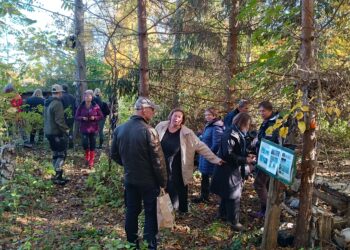 Traupio botanikos sode beveik visą šeštadienį dirbo Lietuvos dendrologų draugijos nariai, prieš tai apžiūrėję buvusio kolegos, dendrologų draugijos nario Sigučio Obelevičiaus kurtą milžinišką augalų kolekciją.